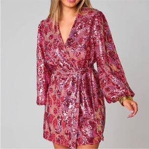 NWT Buddy Love "Adeline" Sequin Wrap Dress